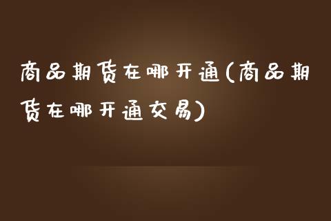 商品期货在哪开通(商品期货在哪开通交易)_https://www.iteshow.com_期货百科_第1张