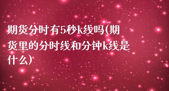 期货分时有5秒k线吗(期货里的分时线和分钟k线是什么)_https://www.iteshow.com_期货品种_第1张