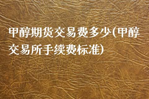 甲醇期货交易费多少(甲醇交易所手续费标准)_https://www.iteshow.com_期货品种_第1张