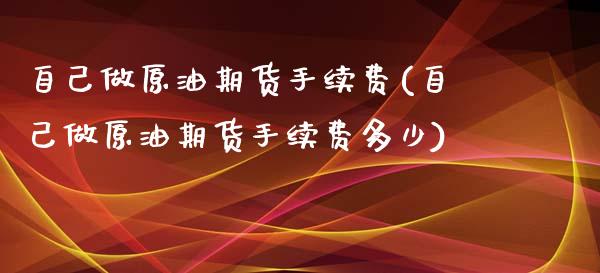 自己做原油期货手续费(自己做原油期货手续费多少)_https://www.iteshow.com_股指期货_第1张