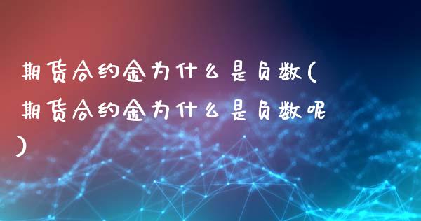 期货合约金为什么是负数(期货合约金为什么是负数呢)_https://www.iteshow.com_期货知识_第1张