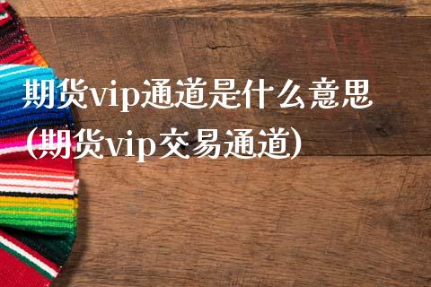 期货vip通道是什么意思(期货vip交易通道)_https://www.iteshow.com_期货百科_第1张