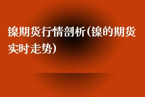 镍期货行情剖析(镍的期货实时走势)_https://www.iteshow.com_期货手续费_第1张