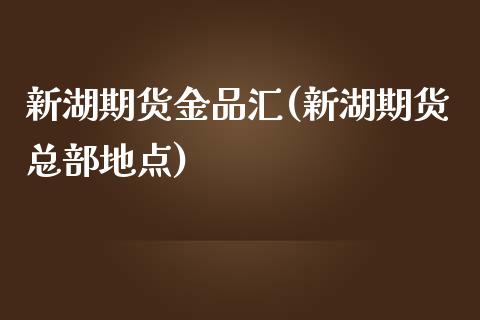 新湖期货金品汇(新湖期货总部地点)_https://www.iteshow.com_原油期货_第1张