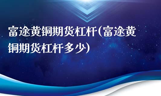 富途黄铜期货杠杆(富途黄铜期货杠杆多少)_https://www.iteshow.com_期货手续费_第1张