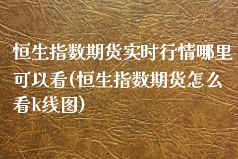 恒生指数期货实时行情哪里可以看(恒生指数期货怎么看k线图)_https://www.iteshow.com_黄金期货_第1张