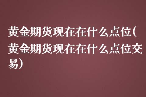 黄金期货现在在什么点位(黄金期货现在在什么点位交易)_https://www.iteshow.com_期货知识_第1张