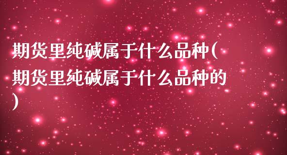 期货里纯碱属于什么品种(期货里纯碱属于什么品种的)_https://www.iteshow.com_期货百科_第1张