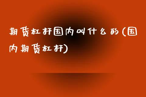 期货杠杆国内叫什么的(国内期货杠杆)_https://www.iteshow.com_黄金期货_第1张