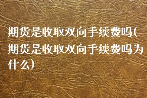 期货是收取双向手续费吗(期货是收取双向手续费吗为什么)_https://www.iteshow.com_期货交易_第1张