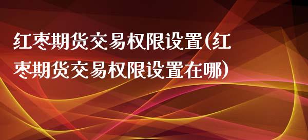 红枣期货交易权限设置(红枣期货交易权限设置在哪)_https://www.iteshow.com_商品期货_第1张