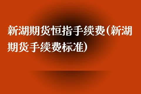 新湖期货恒指手续费(新湖期货手续费标准)_https://www.iteshow.com_基金_第1张