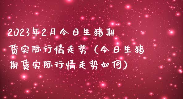 2023年2月今日生猪期货实际行情走势（今日生猪期货实际行情走势如何）_https://www.iteshow.com_期货公司_第1张