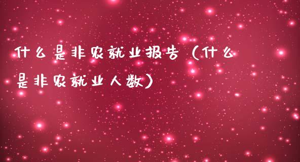 什么是非农就业报告（什么是非农就业人数）_https://www.iteshow.com_期货开户_第1张