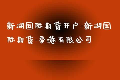 新湖国际期货开户-新湖国际期货-香港有限公司_https://www.iteshow.com_商品期货_第1张