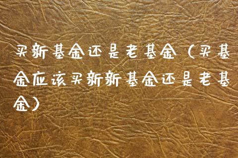 买新基金还是老基金（买基金应该买新新基金还是老基金）_https://www.iteshow.com_基金_第1张