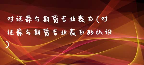 对证券与期货专业表白(对证券与期货专业表白的认识)_https://www.iteshow.com_期货公司_第1张