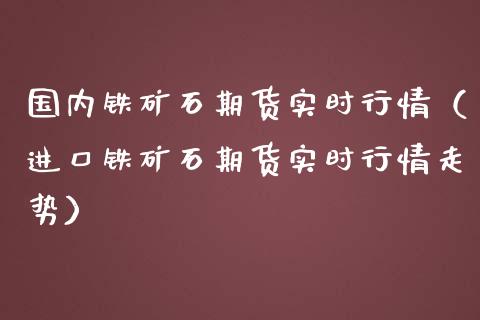 国内铁矿石期货实时行情（进口铁矿石期货实时行情走势）_https://www.iteshow.com_期货交易_第1张