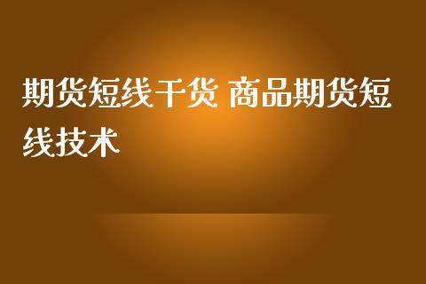 期货短线干货 商品期货短线技术_https://www.iteshow.com_商品期权_第1张