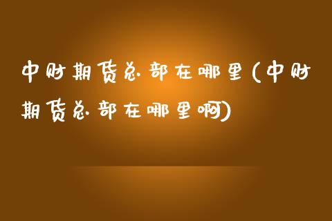 中财期货总部在哪里(中财期货总部在哪里啊)_https://www.iteshow.com_期货开户_第1张