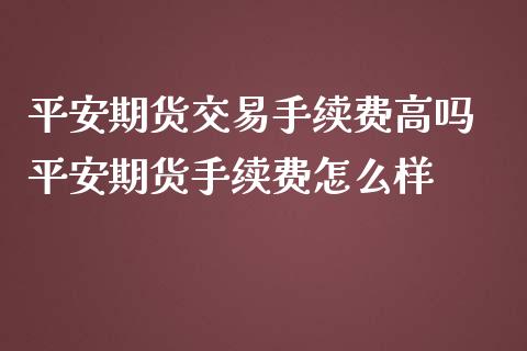 平安期货交易手续费高吗 平安期货手续费怎么样_https://www.iteshow.com_股指期货_第1张