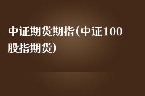 中证期货期指(中证100股指期货)_https://www.iteshow.com_期货品种_第1张