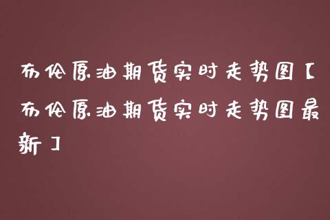 布伦原油期货实时走势图【布伦原油期货实时走势图最新】_https://www.iteshow.com_黄金期货_第1张