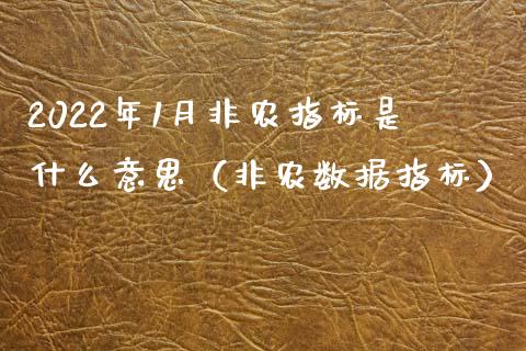 2022年1月非农指标是什么意思（非农数据指标）_https://www.iteshow.com_期货交易_第1张