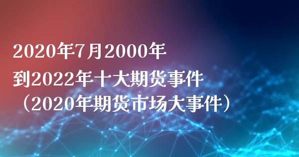 2020年7月2000年到2022年十大期货事件（2020年期货市场大事件）_https://www.iteshow.com_原油期货_第1张