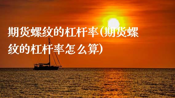 期货螺纹的杠杆率(期货螺纹的杠杆率怎么算)_https://www.iteshow.com_股指期货_第1张