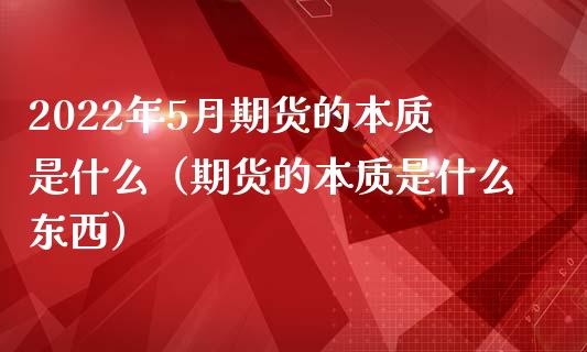 2022年5月期货的本质是什么（期货的本质是什么东西）_https://www.iteshow.com_商品期货_第1张