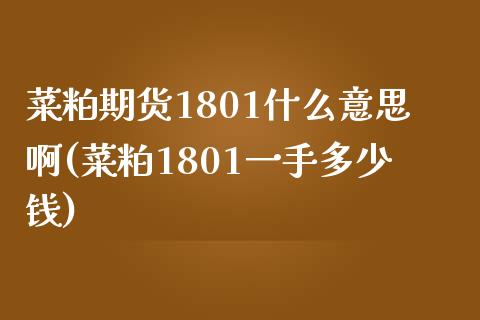 菜粕期货1801什么意思啊(菜粕1801一手多少钱)_https://www.iteshow.com_期货百科_第1张