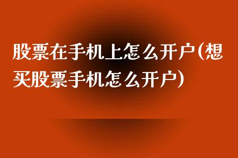 股票在手机上怎么开户(想买股票手机怎么开户)_https://www.iteshow.com_期货品种_第1张