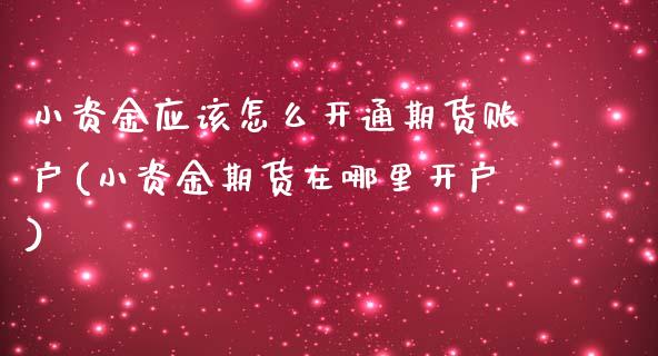 小资金应该怎么开通期货账户(小资金期货在哪里开户)_https://www.iteshow.com_期货手续费_第1张