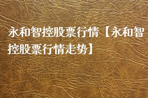 永和智控股票行情【永和智控股票行情走势】_https://www.iteshow.com_股票_第1张