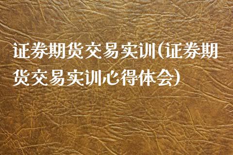 证券期货交易实训(证券期货交易实训心得体会)_https://www.iteshow.com_期货品种_第1张