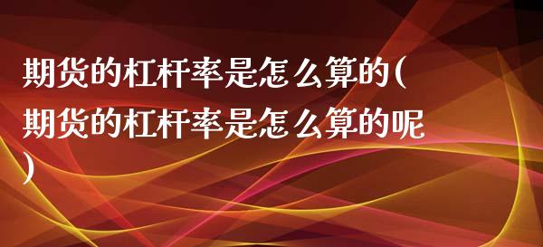 期货的杠杆率是怎么算的(期货的杠杆率是怎么算的呢)_https://www.iteshow.com_期货交易_第1张