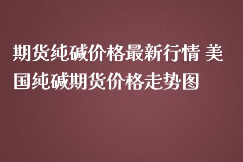 期货纯碱价格最新行情 美国纯碱期货价格走势图_https://www.iteshow.com_股指期权_第1张