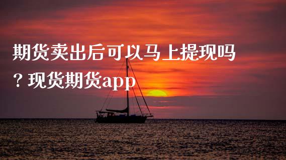 期货卖出后可以马上提现吗? 现货期货app_https://www.iteshow.com_黄金期货_第1张