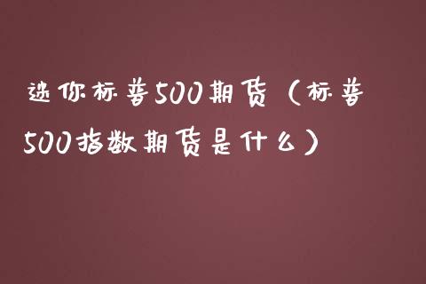 迷你标普500期货（标普500指数期货是什么）_https://www.iteshow.com_期货交易_第1张