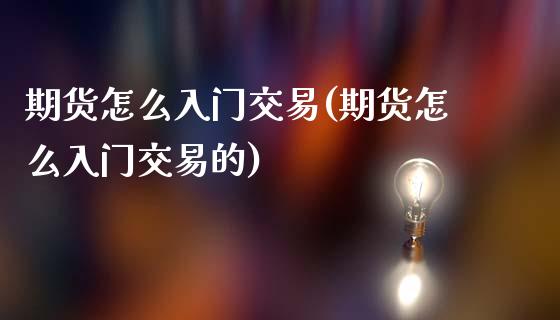 期货怎么入门交易(期货怎么入门交易的)_https://www.iteshow.com_股指期权_第1张