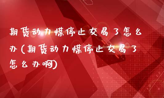 期货动力煤停止交易了怎么办(期货动力煤停止交易了怎么办啊)_https://www.iteshow.com_期货开户_第1张