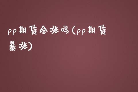 pp期货会涨吗(pp期货暴涨)_https://www.iteshow.com_期货品种_第1张