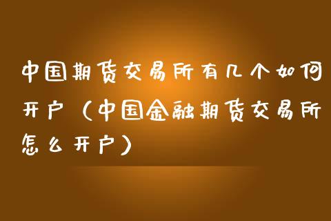 中国期货交易所有几个如何开户（中国金融期货交易所怎么开户）_https://www.iteshow.com_股指期货_第1张