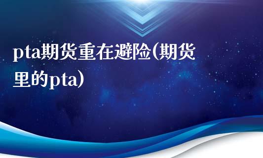 pta期货重在避险(期货里的pta)_https://www.iteshow.com_原油期货_第1张