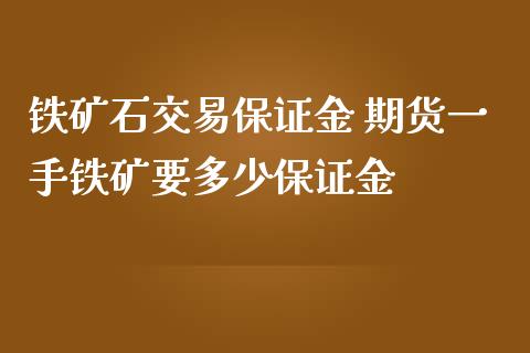 铁矿石交易保证金 期货一手铁矿要多少保证金_https://www.iteshow.com_商品期权_第1张