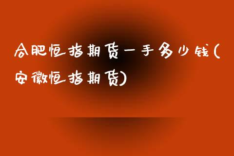 合肥恒指期货一手多少钱(安徽恒指期货)_https://www.iteshow.com_黄金期货_第1张