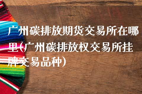 广州碳排放期货交易所在哪里(广州碳排放权交易所挂牌交易品种)_https://www.iteshow.com_商品期权_第1张