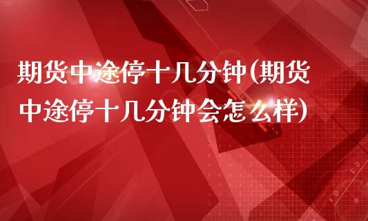 期货中途停十几分钟(期货中途停十几分钟会怎么样)_https://www.iteshow.com_股指期货_第1张