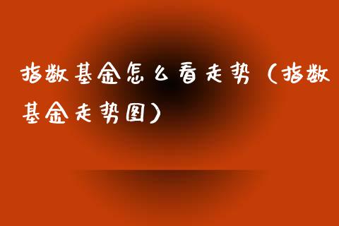 指数基金怎么看走势（指数基金走势图）_https://www.iteshow.com_基金_第1张